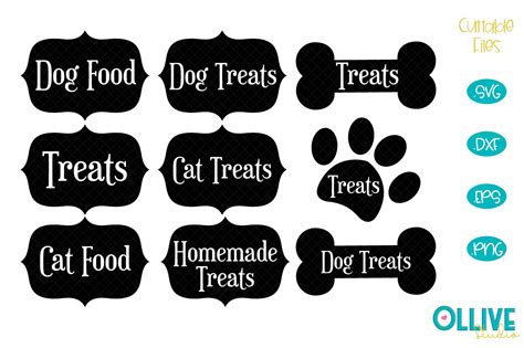 Dog Cat Food And Treats Labels Svg Bundle