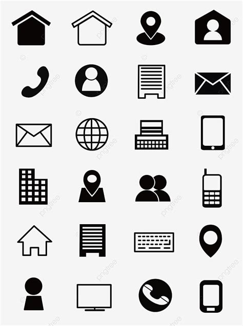 Contact Information Vector Hd Png Images Black And White Icon Business