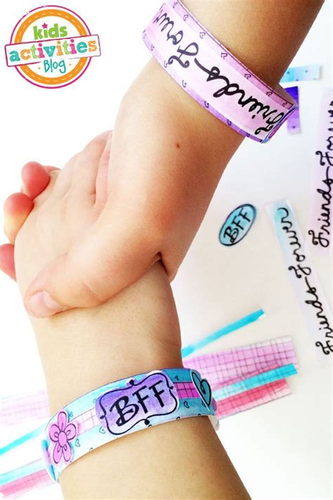 Color And Make BFF Bracelets Printable Bff Bracelets Paper Bracelet