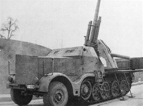 An 88cm Flak37 Sfl Half Track Known To Wt Players As The Flakbus