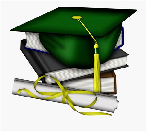 High School Diploma Clipart Graduation Cap Png Green Transparent