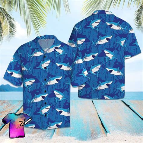 Shark Summer Short Sleeve Hawaiian Beach Shirt Teelooker Limited