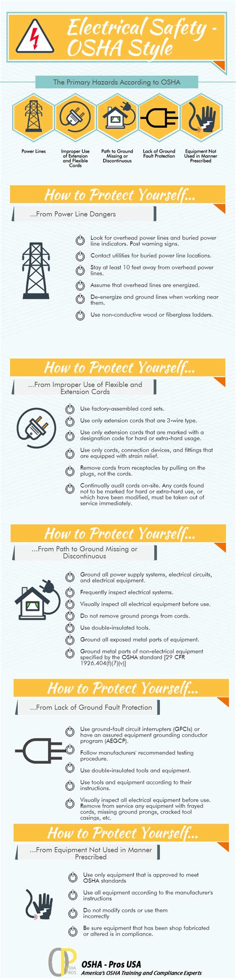 Such burning is controlled remotely and is carried out when the work force is not present as an additional safety precaution. Electrical Safety Infographic: Electrical Safety - OSHA Style