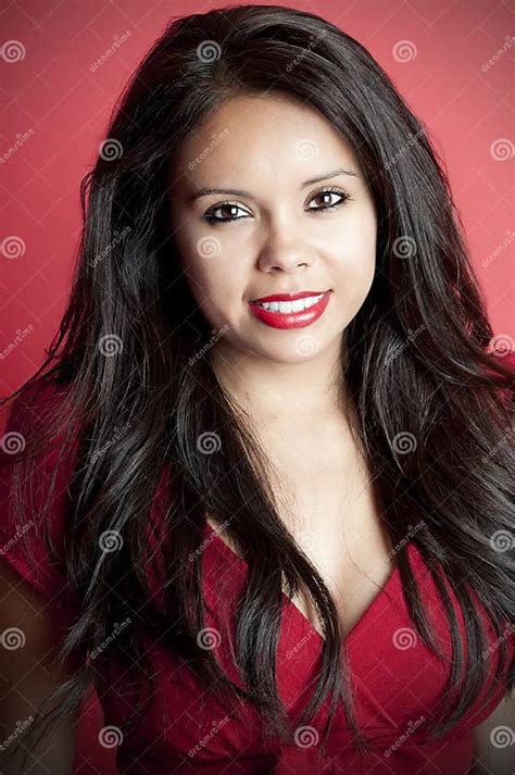 Latina Model In Red Stock Image Image Of Close Person 21497887