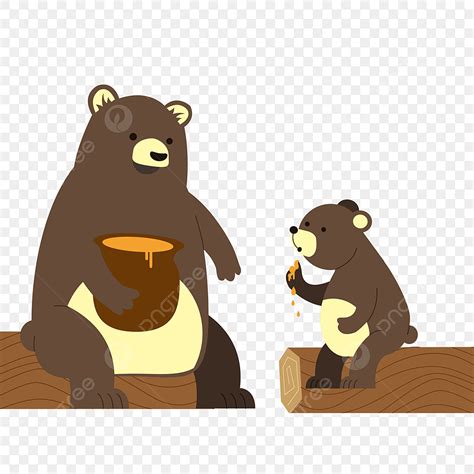 Gambar Kartun Beruang Coklat Tangan Dicat Indah Madu Jar Beruang Madu