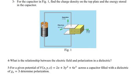 Solved 3 For The Capacitor In Fig 1 Find The Charge