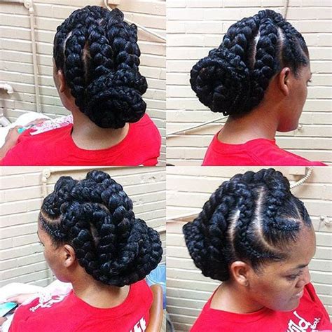 goddess braids updo hairstyles for black women