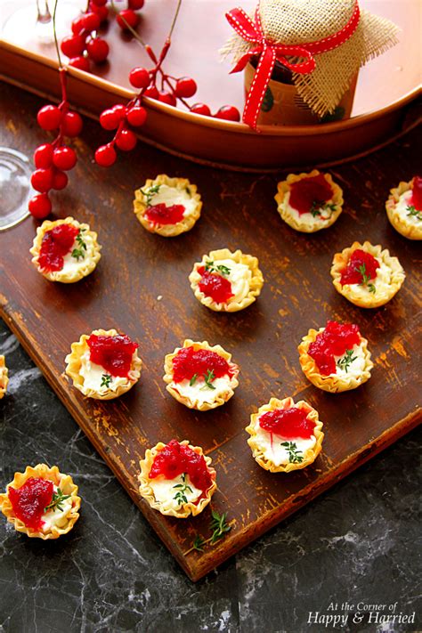 Cranberry And Cream Cheese Mini Phyllo Bites Christmas Party Appetizers