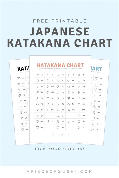 Free Printable Katakana Flash Cards
