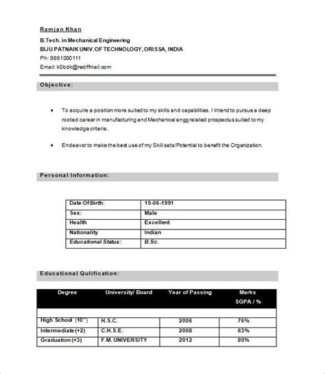 Discover which is the best resume format for you: B Tech Fresher Resume Examples | Sample resume templates, Resume format for freshers, Resume ...