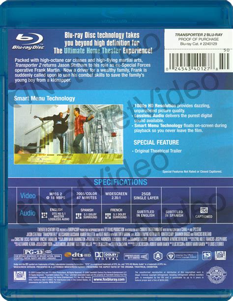 Transporter 2 Blu Ray On Blu Ray Movie