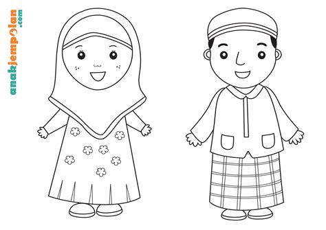 Gambar mewarnai islami anak tk dan sd terbaru 2020. Kartun Islami Gambar Mewarnai Kartun Muslimah - Download ...