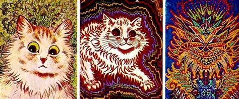 A Series Of Paintings Of Cats By Louis Wain From The Early 1900s They