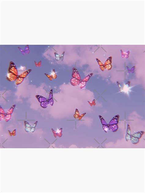 Aesthetic Glitter Assorted Butterflies Sticker For Sale By Stse3