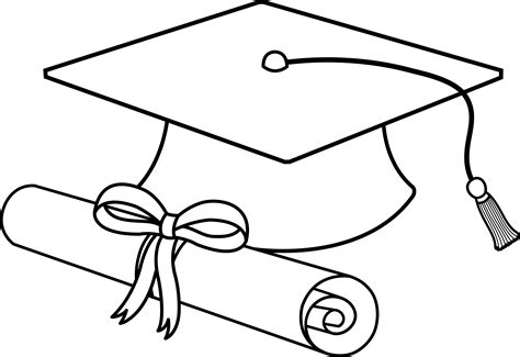 Flying Graduation Caps Clip Art Graduation Cap Line Art Free Clip
