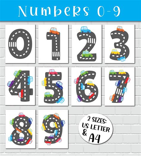 Numbers Flashcards 0 9 Preschool Counting Flash Cards Montessori