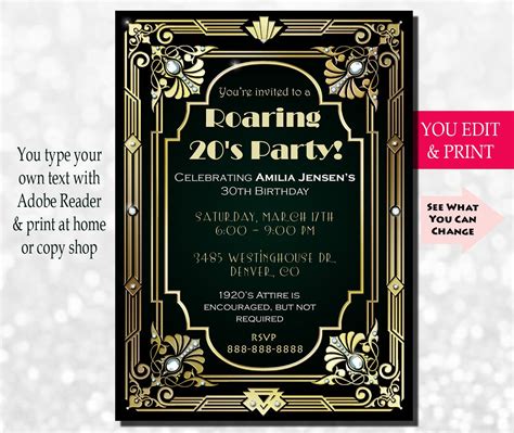 30 Great Gatsby Party Invitation Wording Pics Us Invitation Template