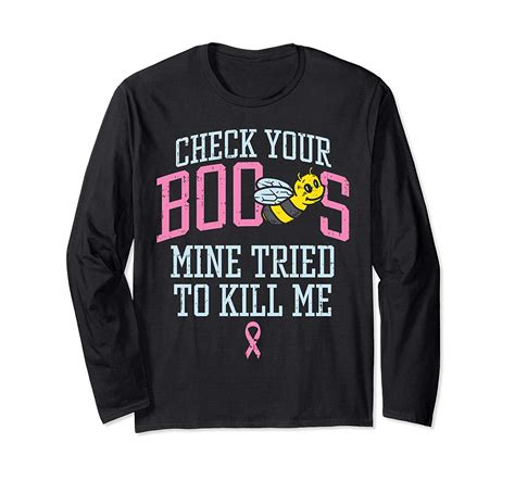check your boo bees funny pun breast cancer awareness t long sleeve t shirt jznovelty