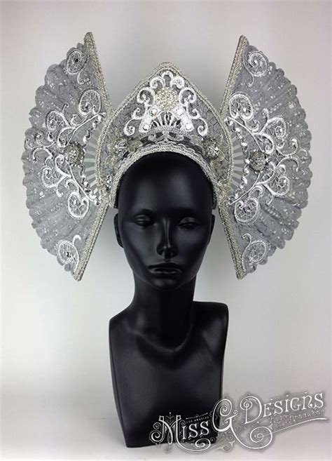 Silver Fan Headdress Headdress Hair Accessories Headpiece