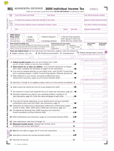 M1 Mn State Tax Form Fill Out And Sign Printable Pdf Template