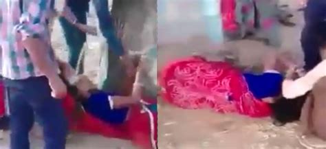 Shocking Rajasthan Woman Tied To Tree Beaten Black And Blue By Relatives News Nation English