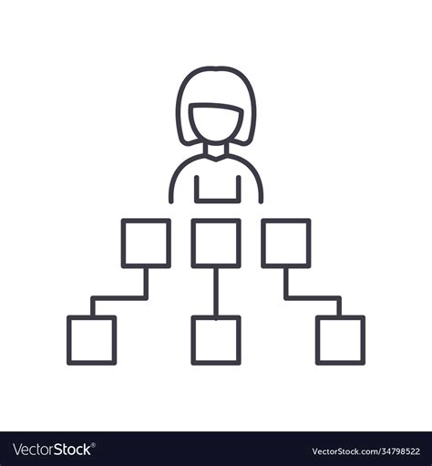 Business Organization Chart Icon Linear Isolated Vector Image