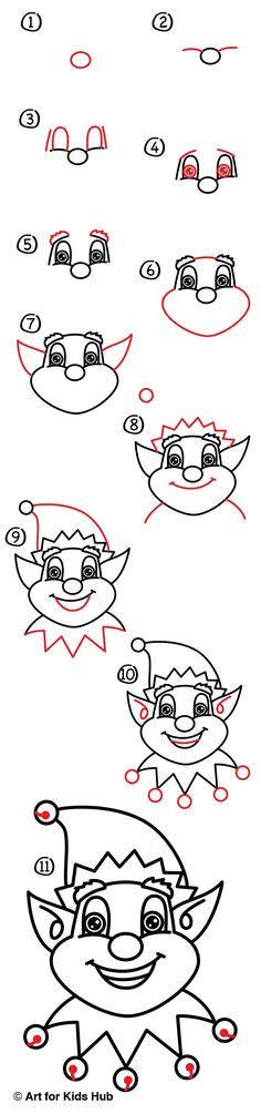 16 Elf Face Ideas Elf Face Art For Kids Hub Easy Drawings