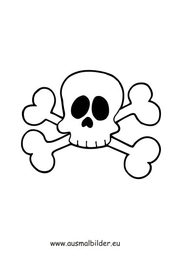 Ausmalbild Totenkopf kostenlos ausdrucken