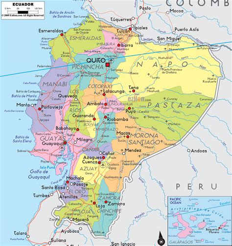 Detailed Political Map Of Ecuador Ezilon Maps