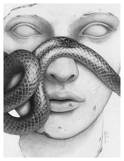 M Sk By Radek Wesolowski Via Behance Snake Drawing Drawings Scary Art