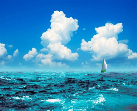 Boats Sports Sailing Sailboat Ocean Sea Sky Clouds Summer Wallpaper