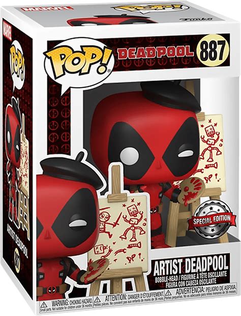 Funko Pop Marvel 887 Deadpool Artist Deadpool Vinyl Bobble Head