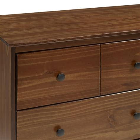 Manor Park Classic Mid Century Modern 6 Drawer Solid Wood Dresser