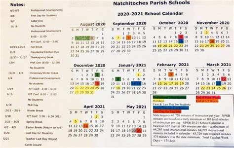 School Board Approves 2020 2021 School Calendar Natchitoches Parish