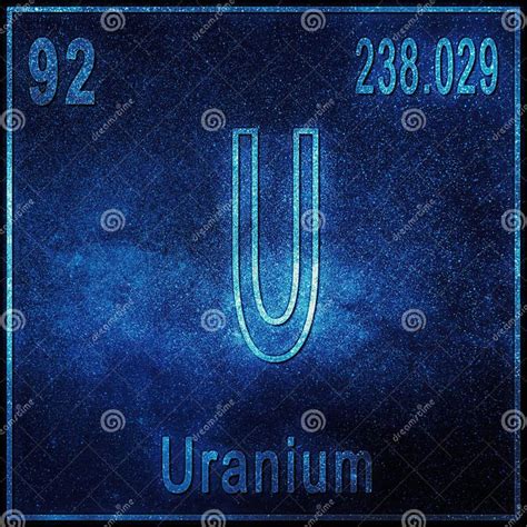 Uranium Chemical Element Sign With Atomic Number And Atomic Weight