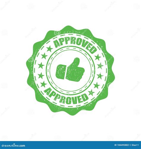 Approved Green Rubber Stamp With Grunge In A Flat Design Stock Vector