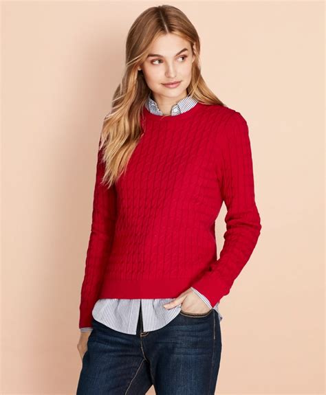 Cable Knit Cotton Cashmere Sweater Brooks Brothers