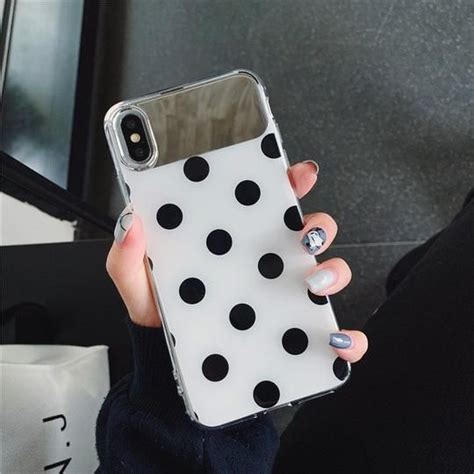 Cute Polka Dots Clear Tempered Glass Phone Cases For Iphone Iphone Cases Iphone Phone Cases