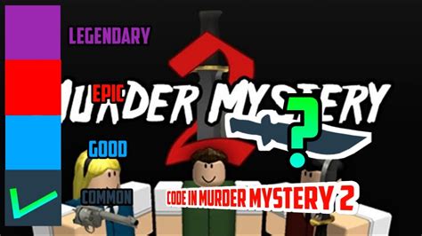 Check the full list of all active murder mystery 2 codes and use any code to unlock premium knives and many other great rewards in this roblox game. Code in murder mystery 2 roblox - YouTube