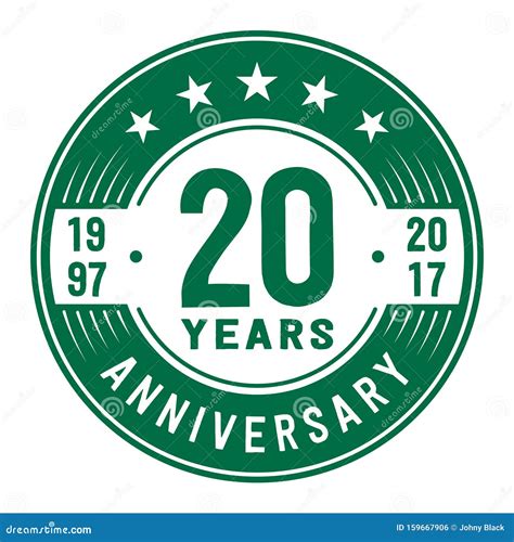 20 Years Celebrating Anniversary Design Template 20th Anniversary Logo