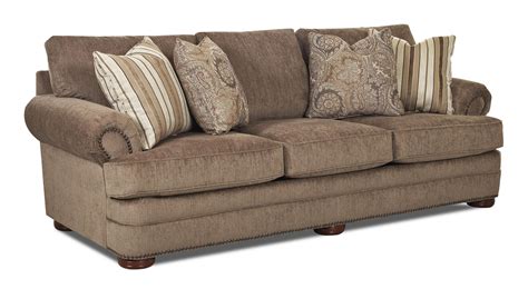 Klaussner Tolbert Traditional Sofa With Rolled Arms And Nailhead Trim