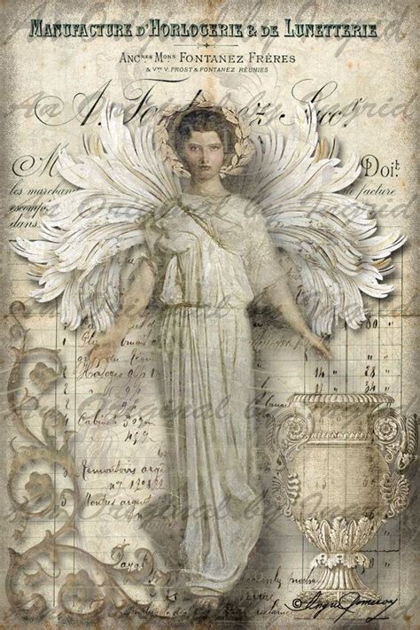 Angel In White Digital Collage Greeting Card By Anoriginalbyingrid With Images French