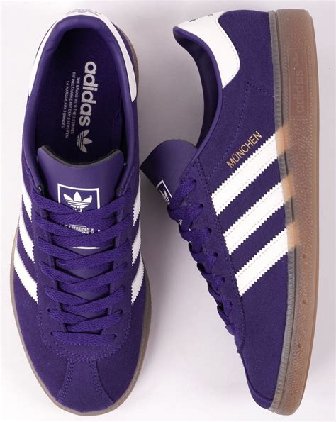 Adidas Munchen Trainers Purpleoff White 80s Casual Classics