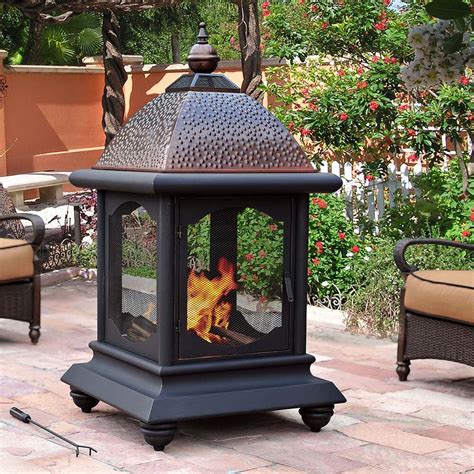 Sunjoy Cobbler Steel Outdoor Fireplace And Reviews Wayfair