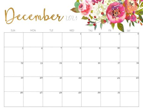 Cute December 2021 Calendar December Calendar Calendar Printables