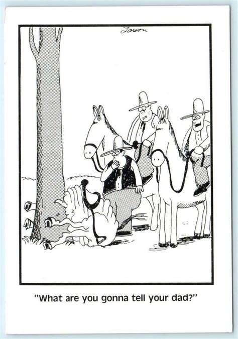 Gary Larson Comic Artist The Far Side ~ Horse Accident 1984 ~ 4x6