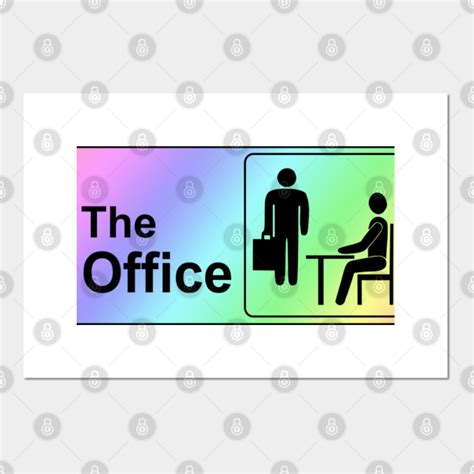 The Office Logo In Rainbow With Blackbackground The Office Usa