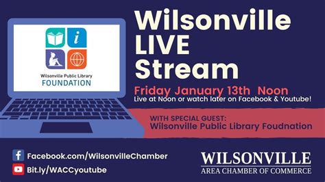 Wilsonville Livestream With The Wilsonville Public Library Foundation