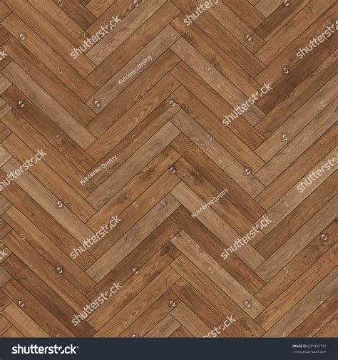 Seamless Wood Parquet Texture Herringbone Brown Stock Photo