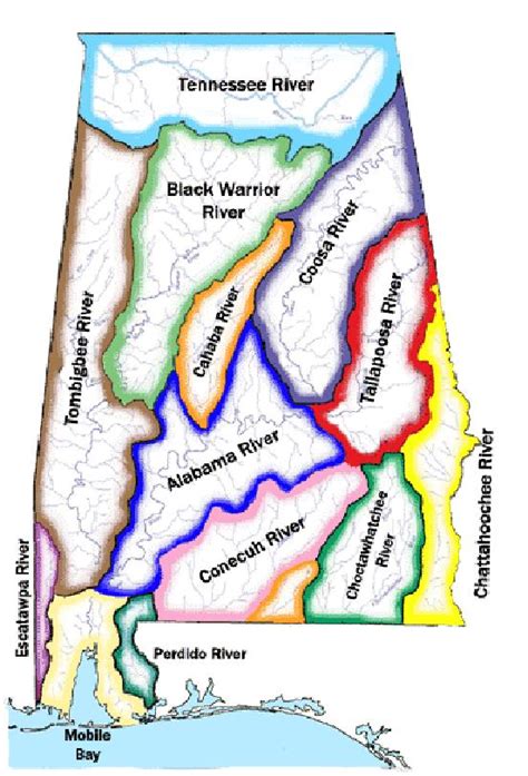 Map Of Rivers In Alabama Cities And Towns Map